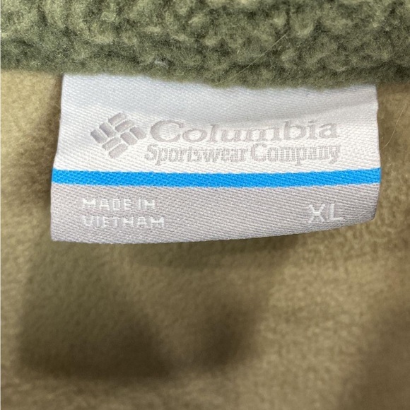 COLUMBIA Lodge Sherpa Relaxed Fit Stone Green Beach Sweatshirt Pullover Top - Picture 13 of 15